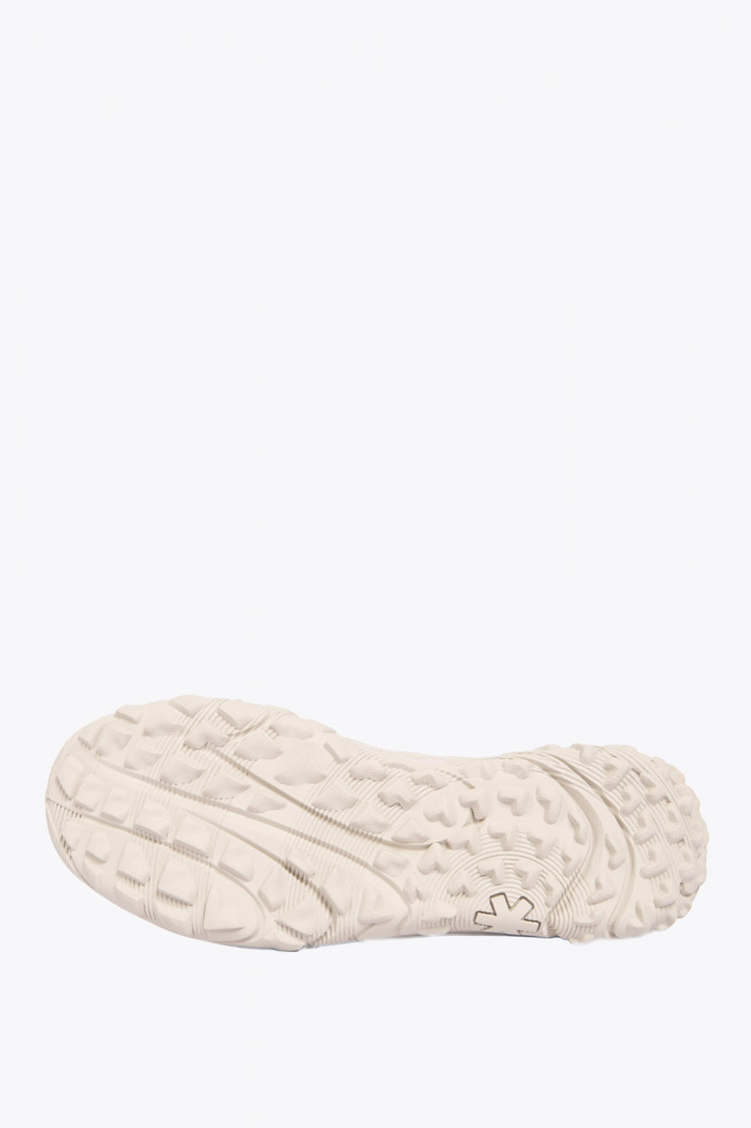 Osaka footwear Kai Mk1 in white with logo in white. Sole view