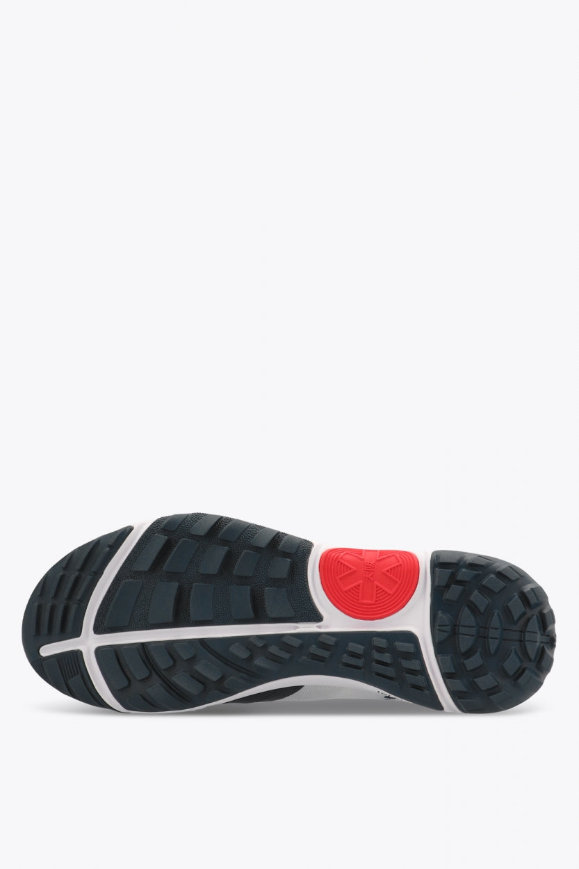 Osaka footwear Ido Mk1 in white and navy with logo in navy. Sole view
