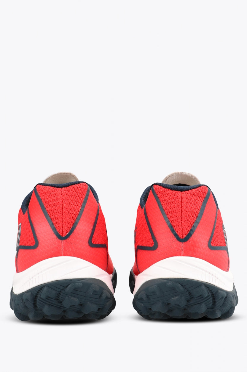 Osaka footwear Kai Mk1 in red with logo in navy. Back view