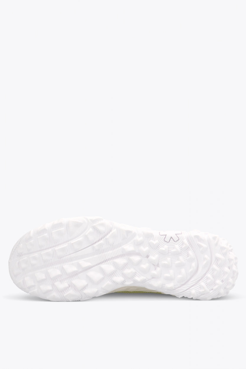 Osaka footwear Kai Mk1 in olive with logo in orange. Sole view