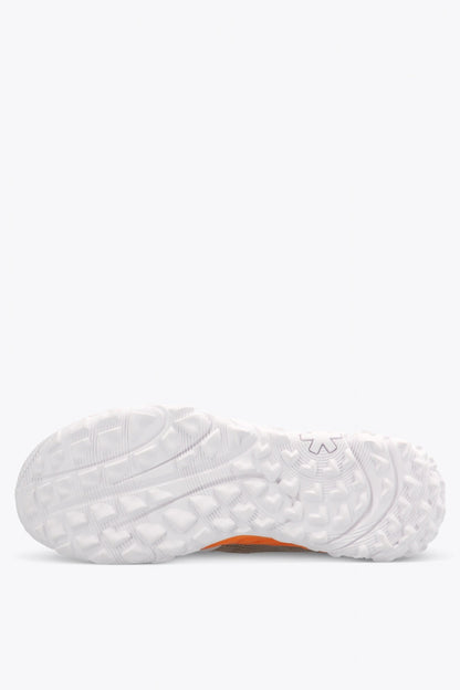 Osaka footwear Kai Mk1 in grey holographic with logo in blue. Sole view