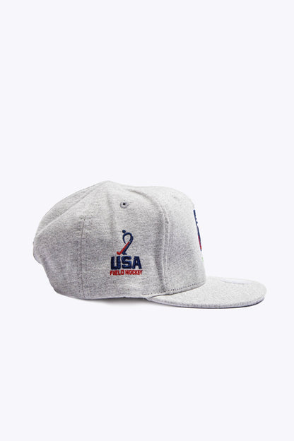 Osaka x Nexus cap in grey with Nexus logo in navy. Side view