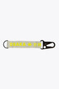 Osaka keychain in light grey with logo in yellow
