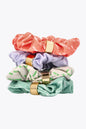 Osaka scrunchies multicolor. Red, lila, white and green