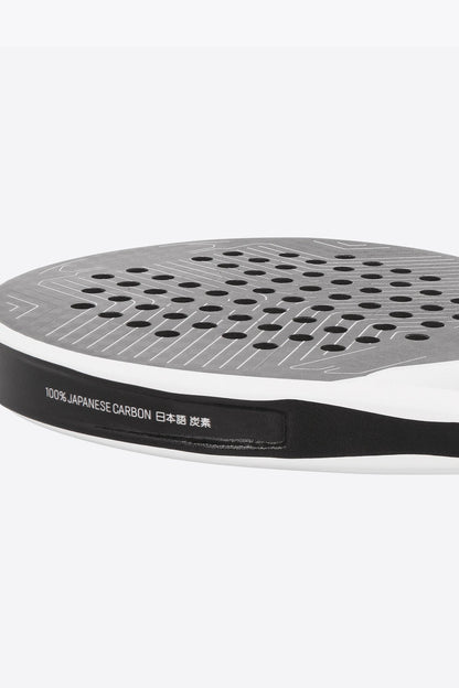 Osaka pro tour LTD padel racket white and black. Detail side view