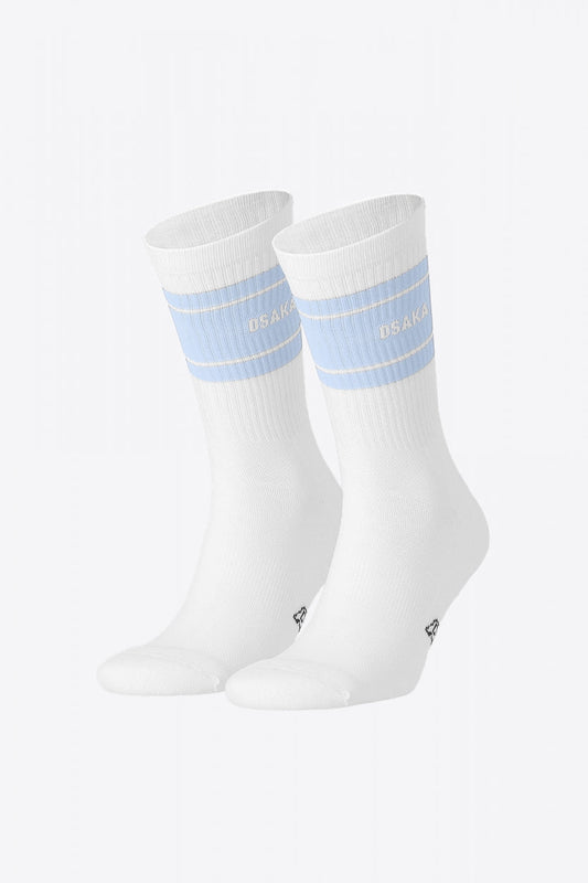 Osaka Colourway Socks Duo Pack in Sky blue. Front view