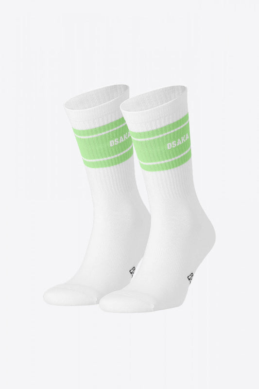 Osaka Colourway Socks Duo Pack in Cream Jade. Front view