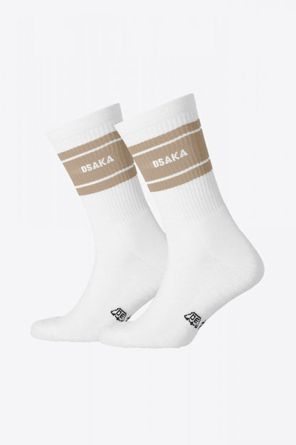 Osaka Colourway Socks Duo Pack in Olive. Side view