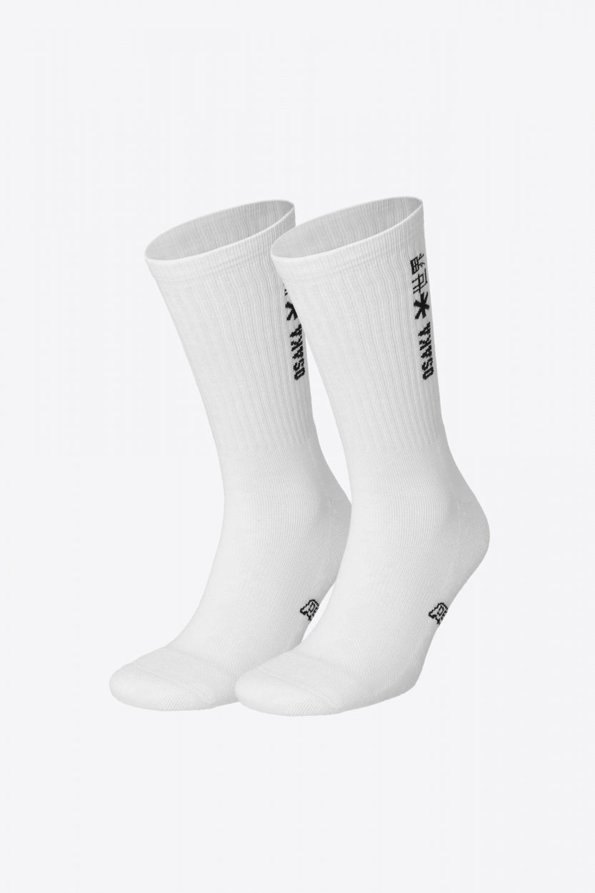 Osaka Sports Socks Duo Pack in White. Front view