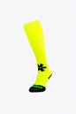 Osaka Field Hockey Socks in yellow with Osaka logo in green. Front view