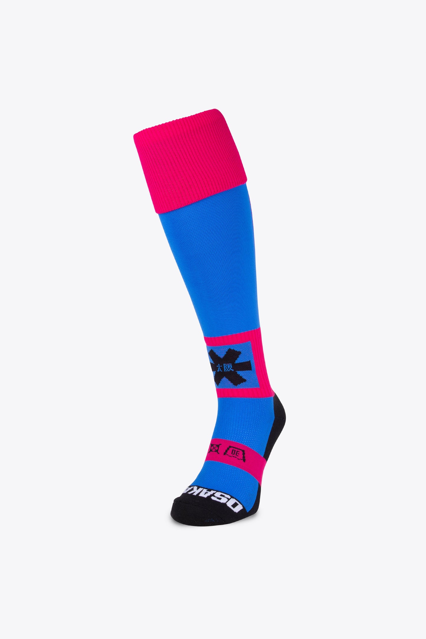 Osaka Field Hockey Socks in neptune blue with Osaka logo in white. Front view