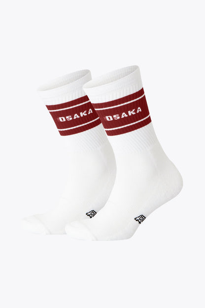 Osaka Colourway Socks Duo Pack in Maroon / bordeaux. Side view