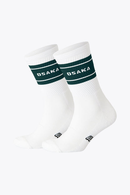 Osaka Colourway Socks Duo Pack in green. Side view