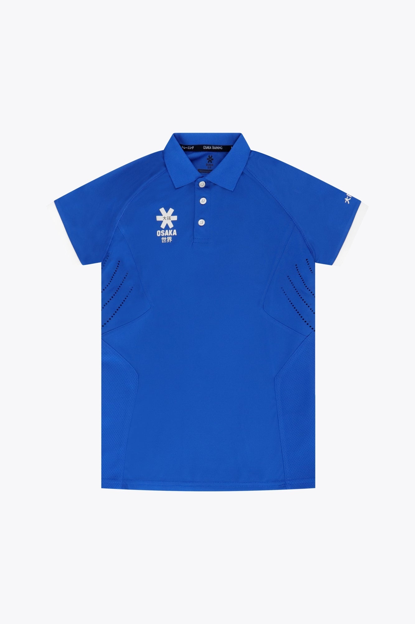  Osaka Kids Polo Jersey in Royal blue. Front flatlay view