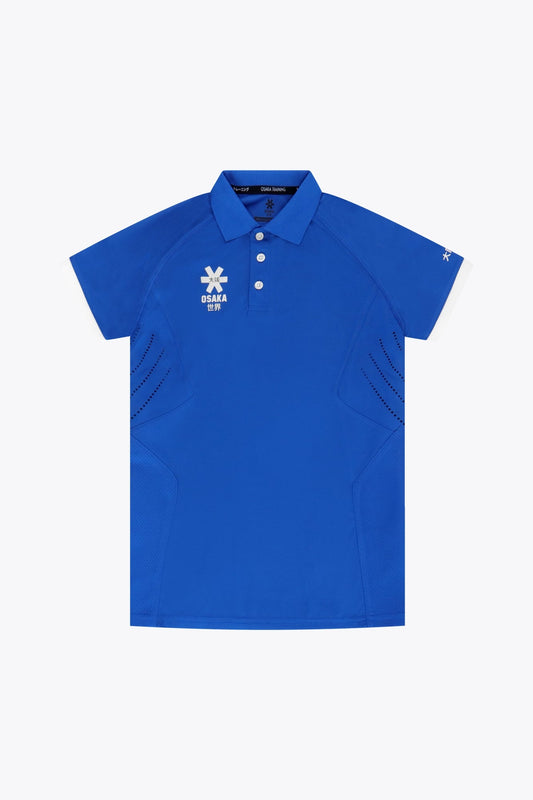  Osaka Kids Polo Jersey in Royal blue. Front flatlay view